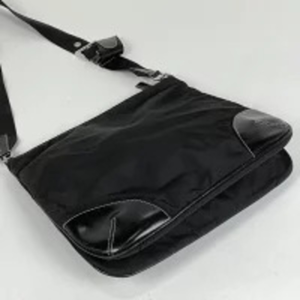 Prada Black Bag Nero Plate Shoulder Crossbody Black